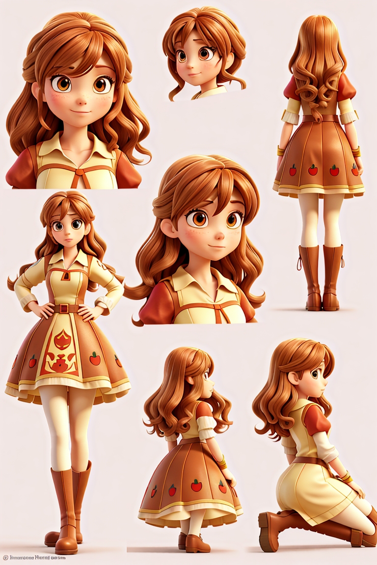 a character woman with long brown hair and bangs, golden eyes and wearing a&hellip;