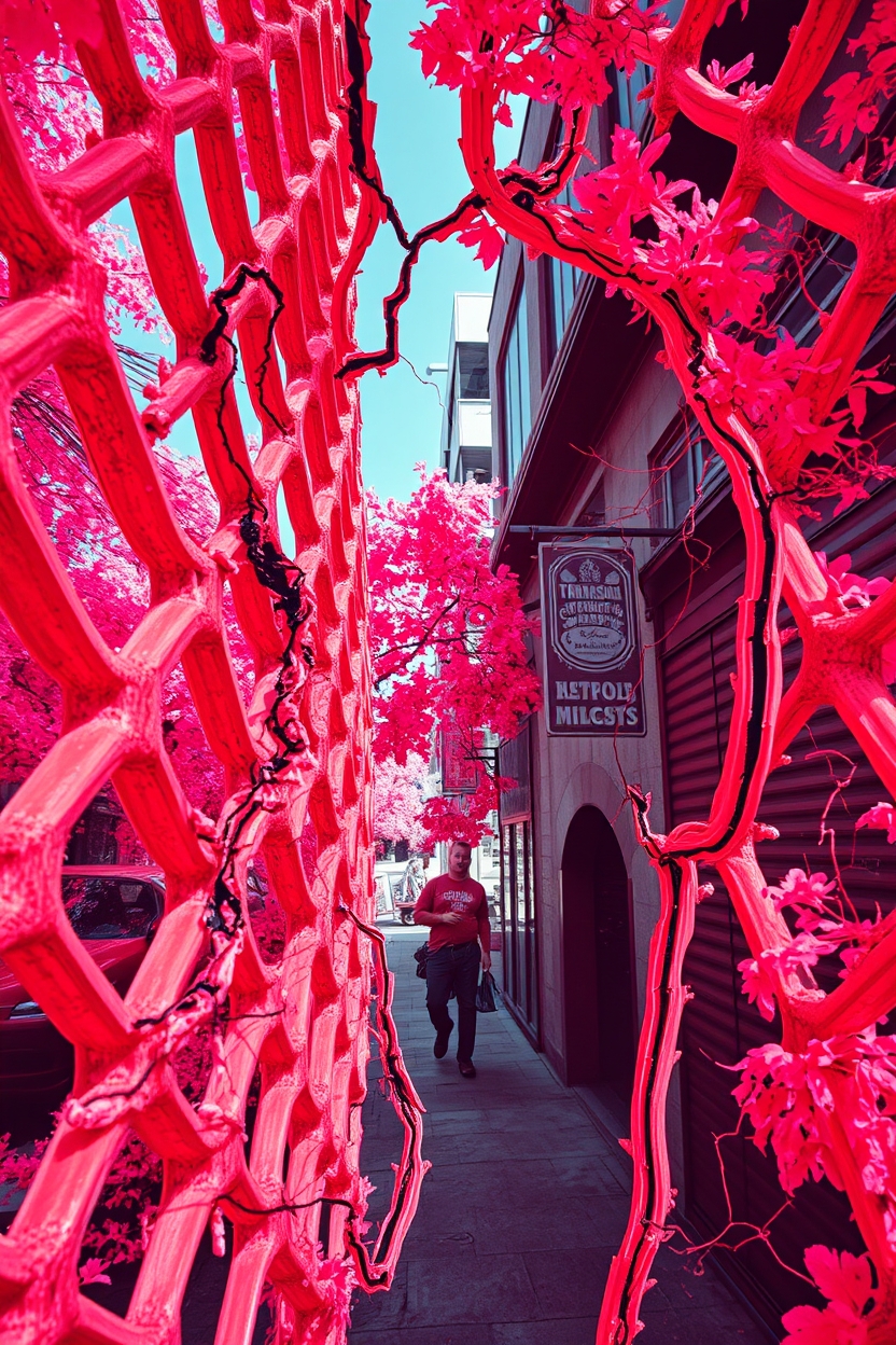 Candid street photography in surreal infrared tones